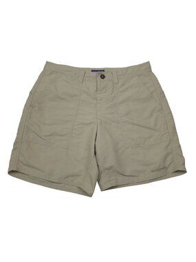 Patagonia Mens Khaki Quandary Shorts Size 30 With Drawstring & Button Fly